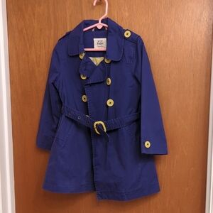 Mini Boden Royal Purple Trenchcoat with Yellow Buttons (Girls' 5-6Y)